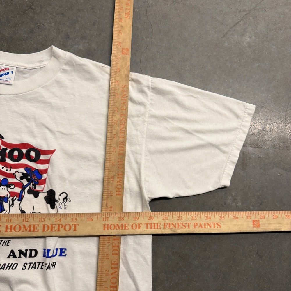 Vintage Jerzees Super T Eastern Idaho State Fair Cow Graphic T-Shirt White L - Picture 5 of 7